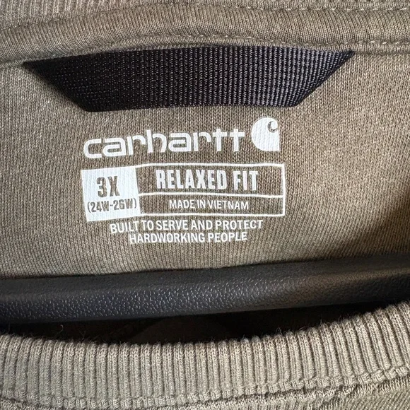 Carhartt Women’s Relax Fit Crewneck Sweater in Olive - Picture 4 of 4